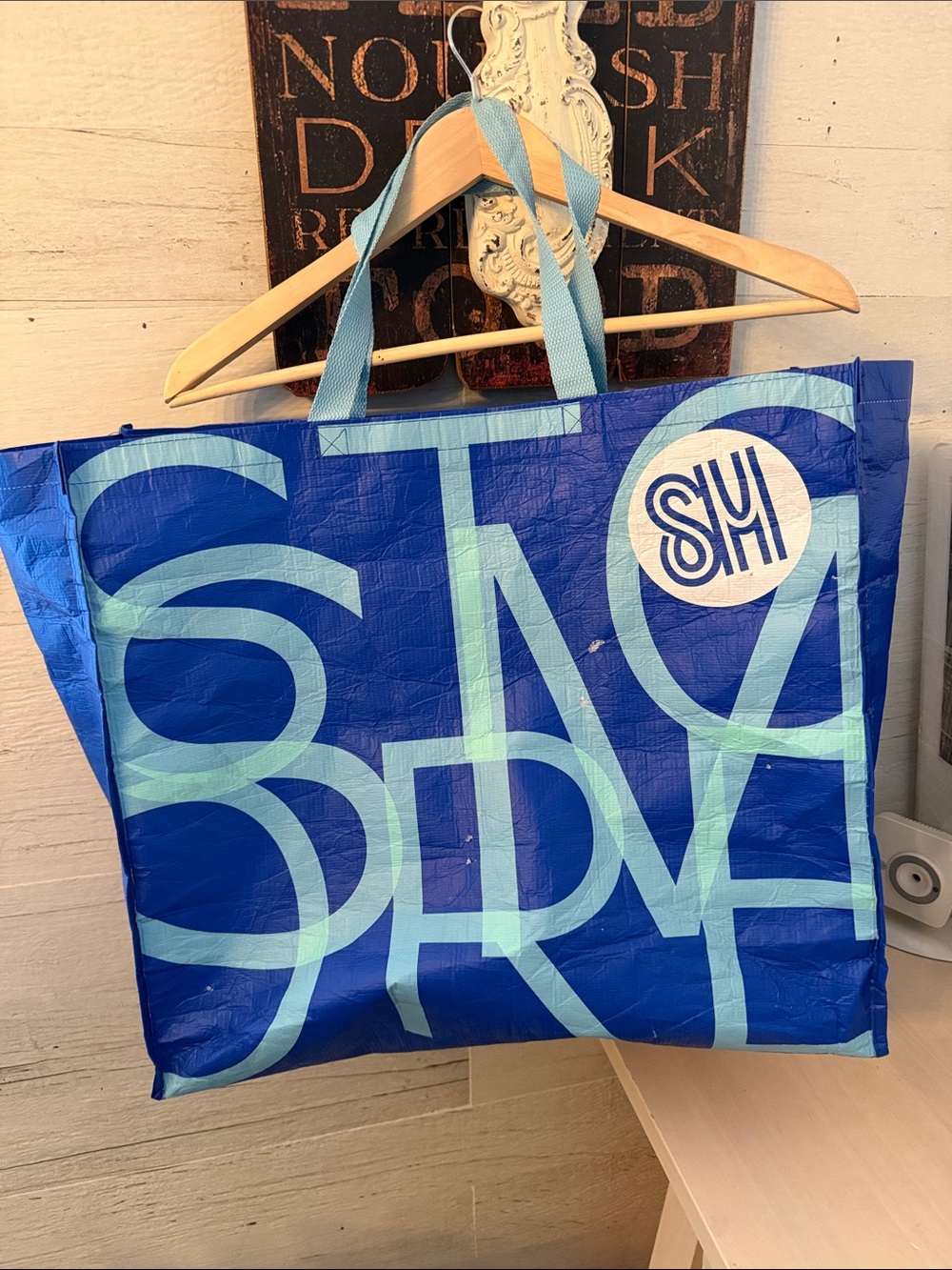 SM Dept Store Blue Reusable Tote Bag 18"x18"